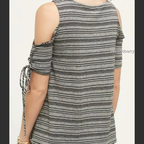Anthro Eri + Ali Cara Striped Cold Shoulder Tee - Picture 6 of 6